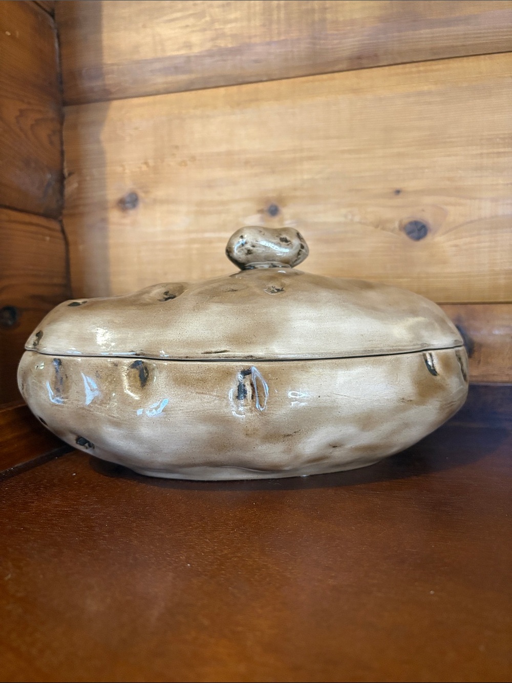 Atlantic Molds Ceramic Baked Potato Shaped Serving Dish 10" x 7" Signed